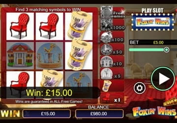 Foxin' Wins scratch card in-game view