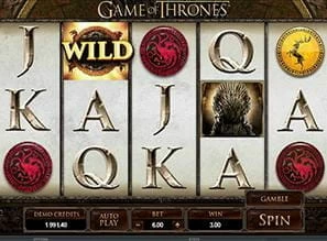 Game of Thrones franchise slot screenshot