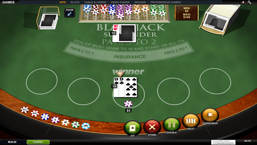 how to surrender in blackjack