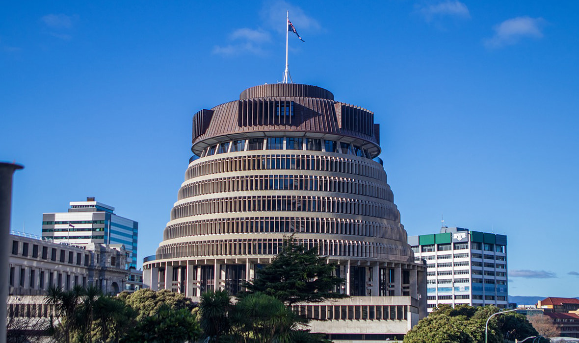 The Beehive building in Wellington New Zealand 